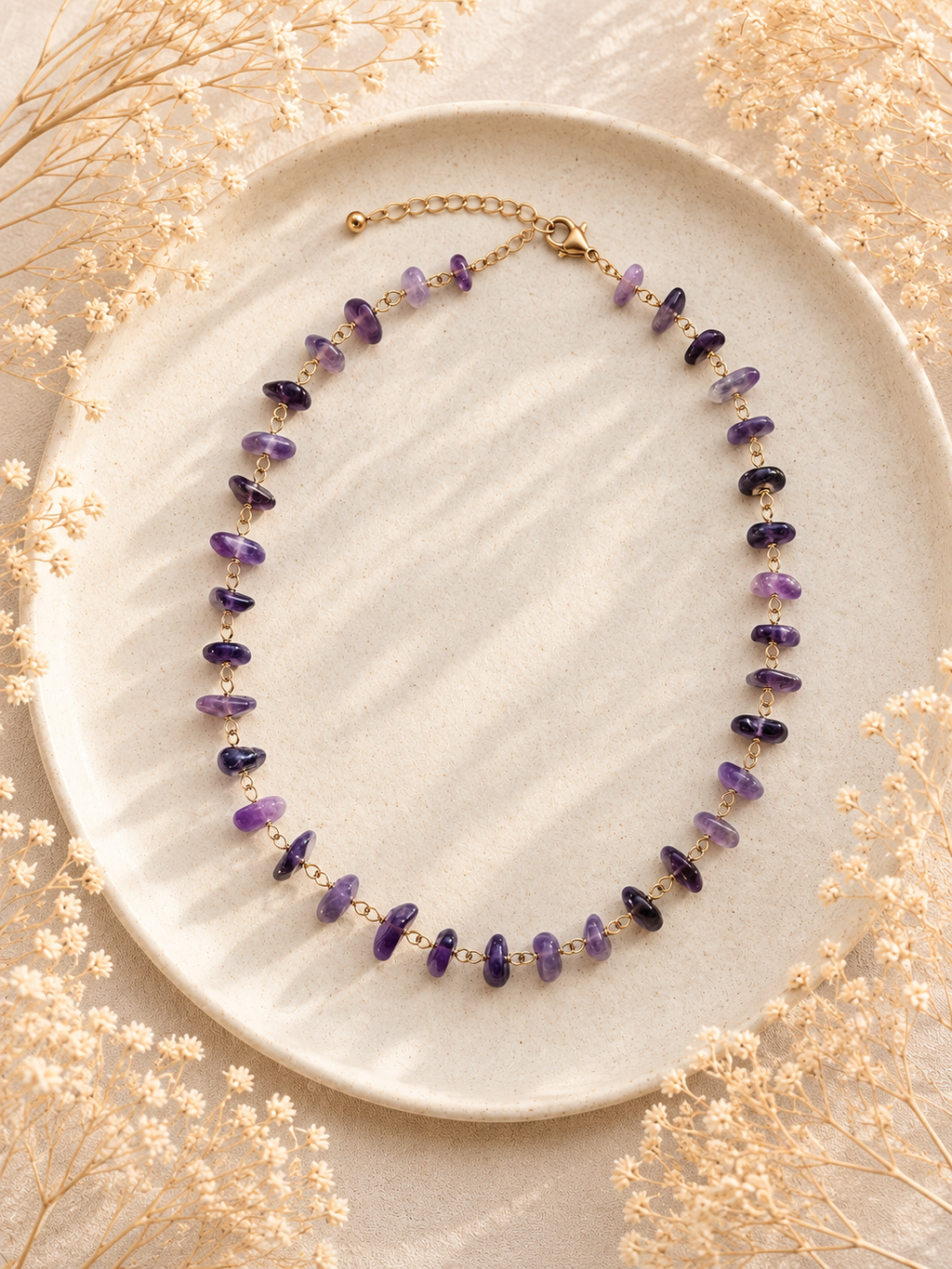 Collier avec perles en Améthyste - Sérénité Intuition Apaisement