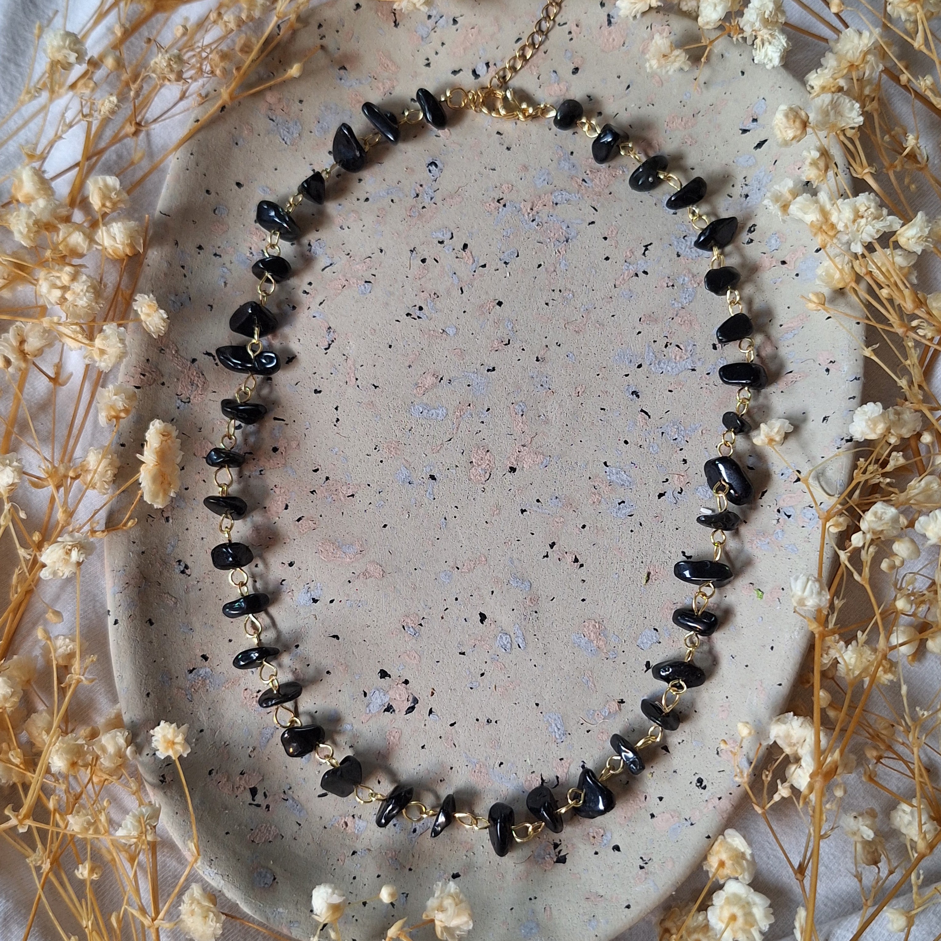 Collier avec perles en Onyx