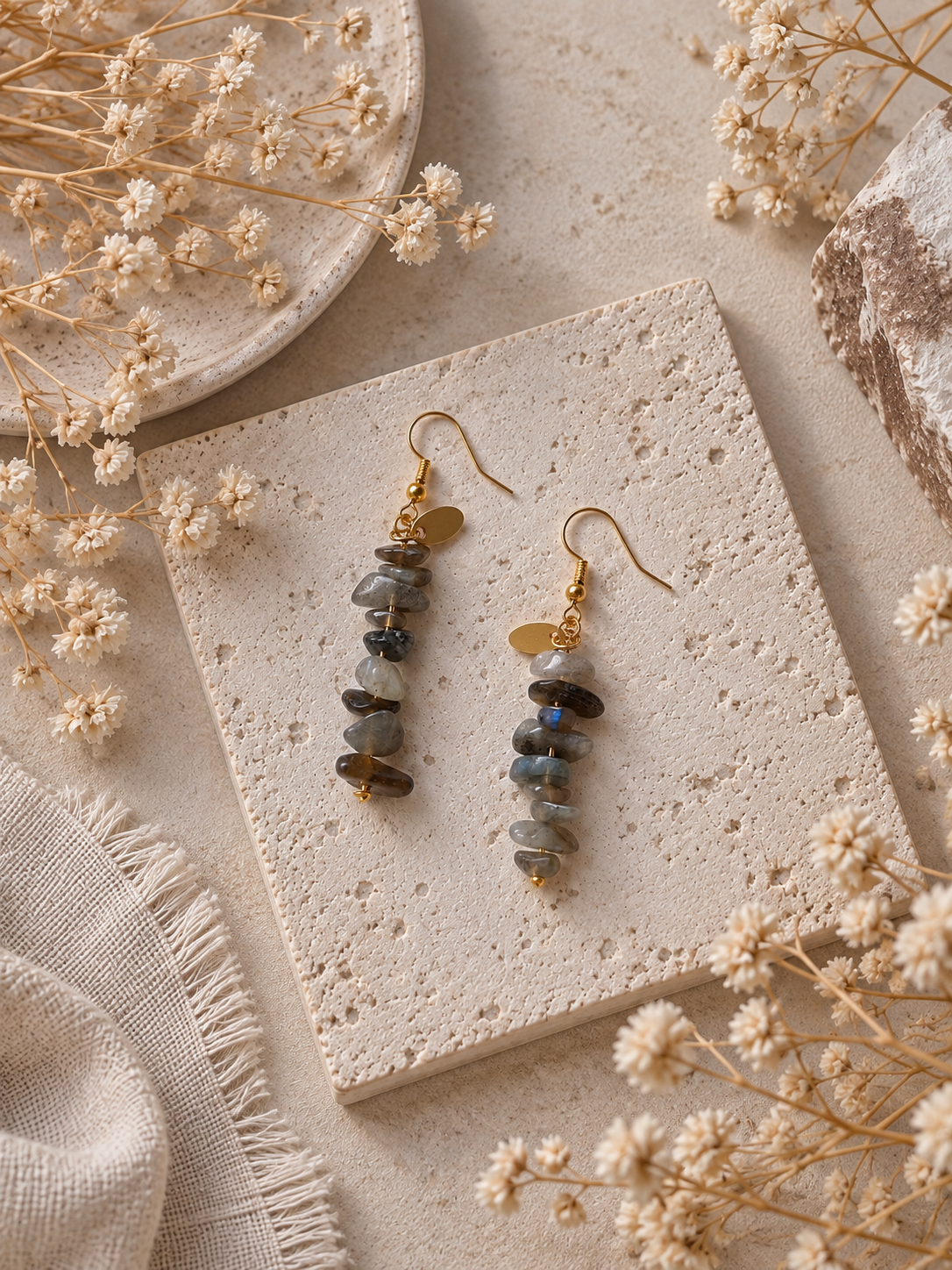Boucles d'oreilles en Labradorite - Protection Équilibre Régénération