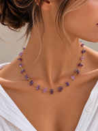 Collier avec perles en Améthyste - Sérénité Intuition Apaisement