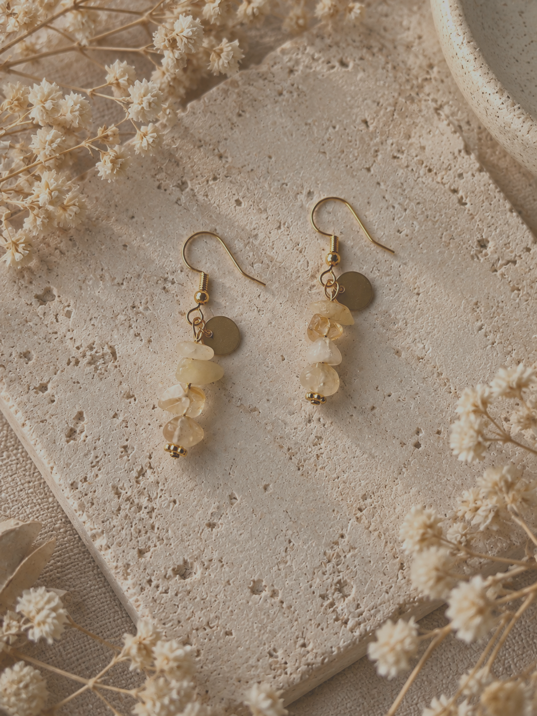 Boucles d'oreilles en Citrine - Abondance Énergie Confiance
