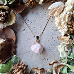 Collier pendentif en Quartz Rose