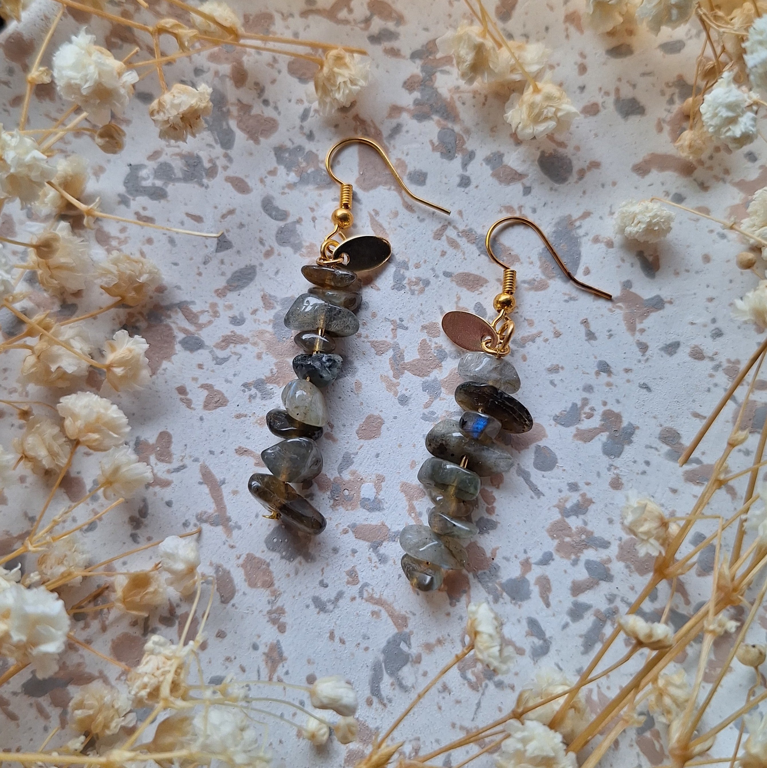 Boucles d'oreilles en Labradorite - Protection Équilibre Régénération