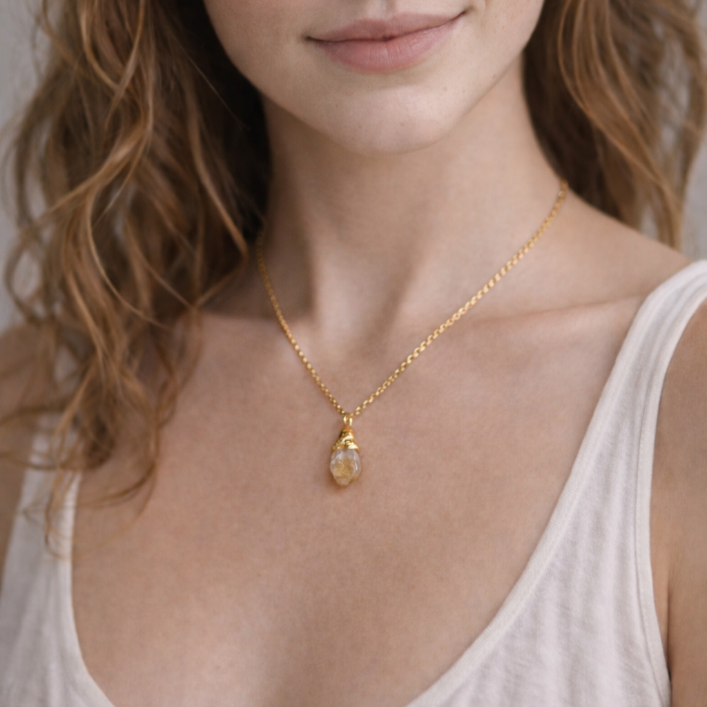 Collier pendentif en Citrine