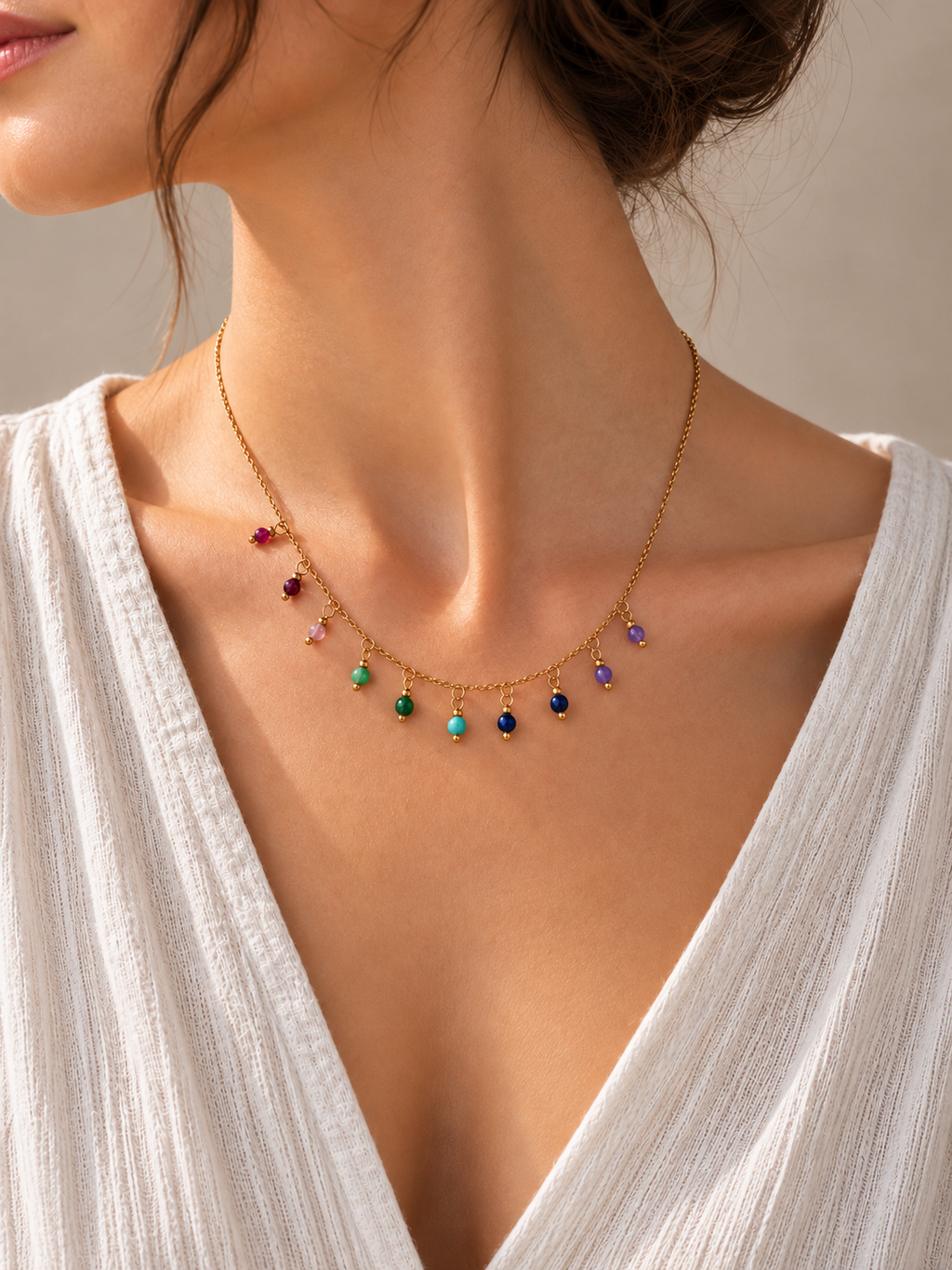 Collier avec perles diverses