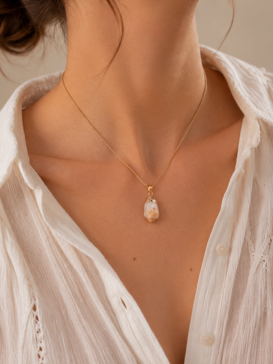 Collier pendentif en Citrine - Abondance Énergie Confiance
