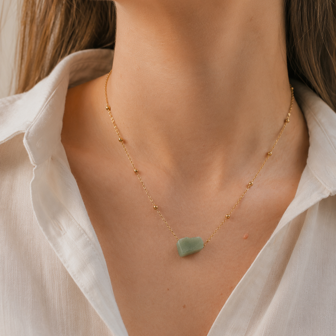 Collier avec pierre d'Aventurine