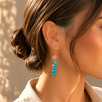 Boucles d'oreille en Turquoise - Protection Communication Équilibre