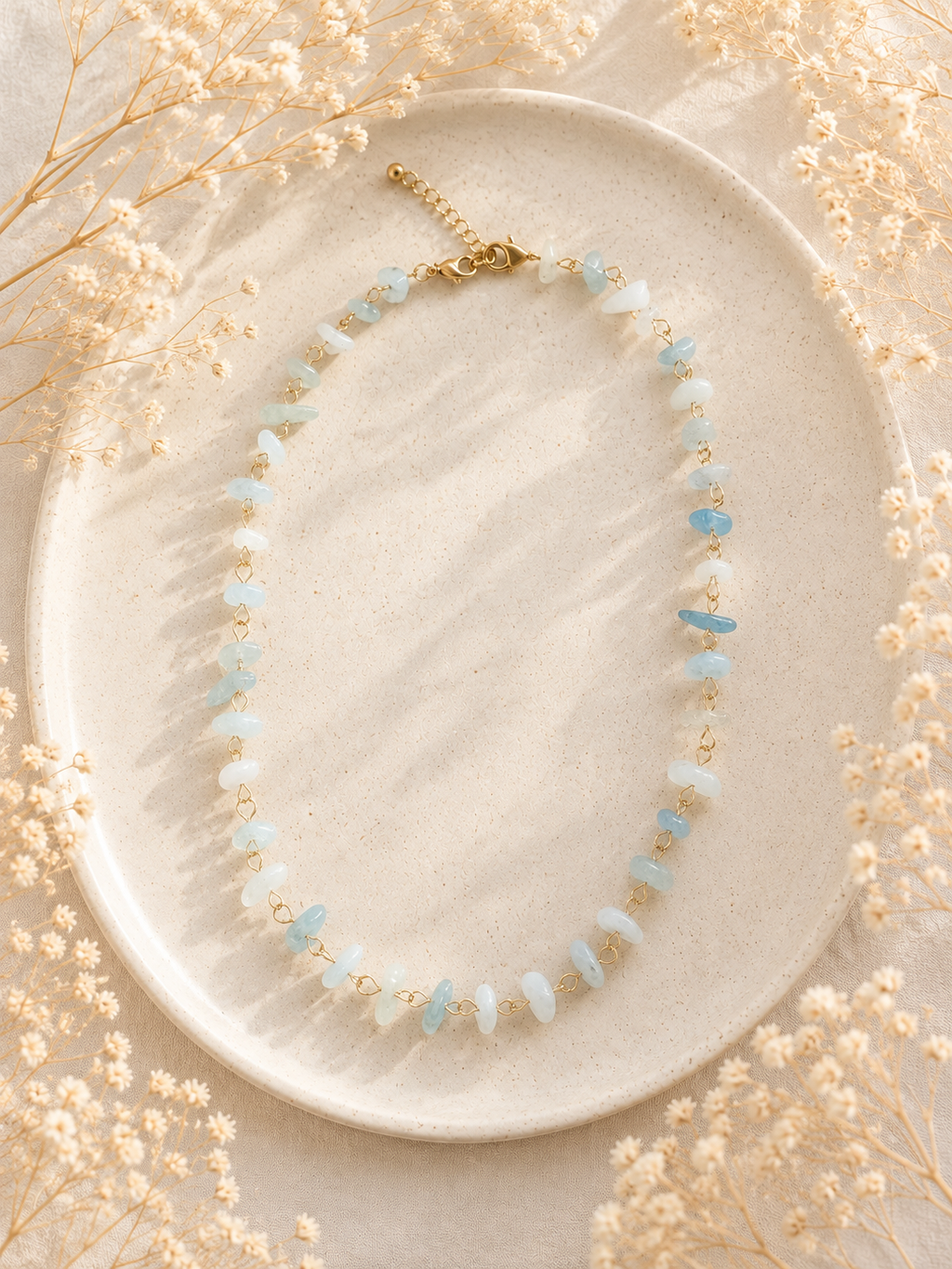 Collier en Aigue Marine - Sérénité Courage Communication