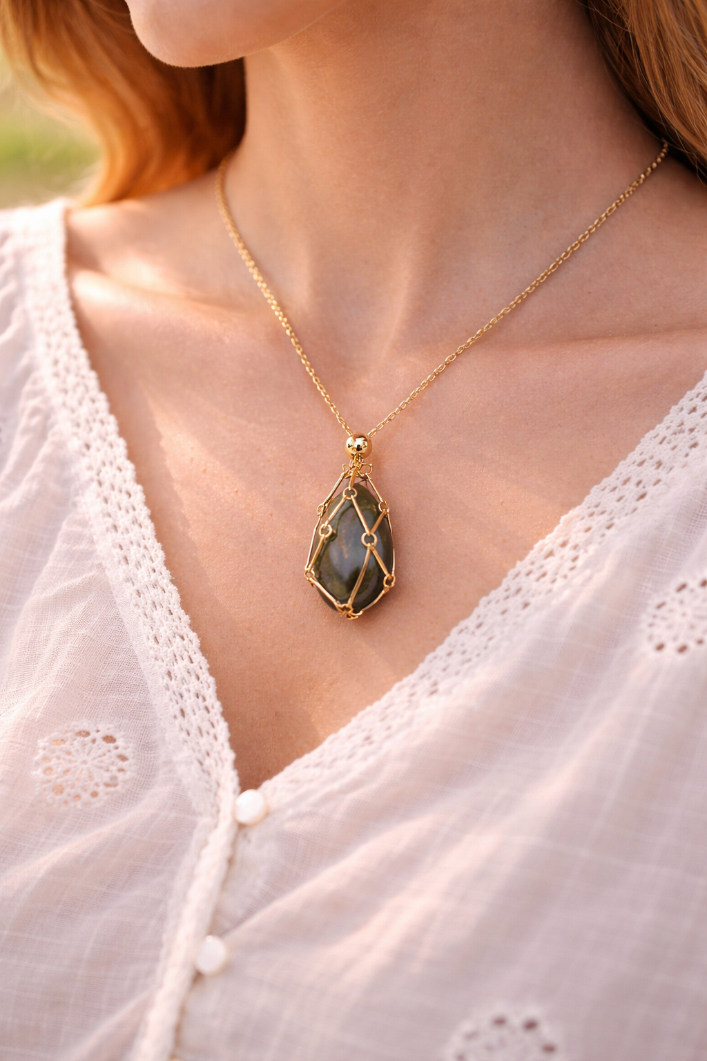Collier pendentif avec Labradorite
