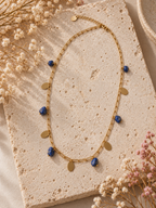 Collier à pétales et perles en Lapis-Lazuli - Sagesse Vérité Communication