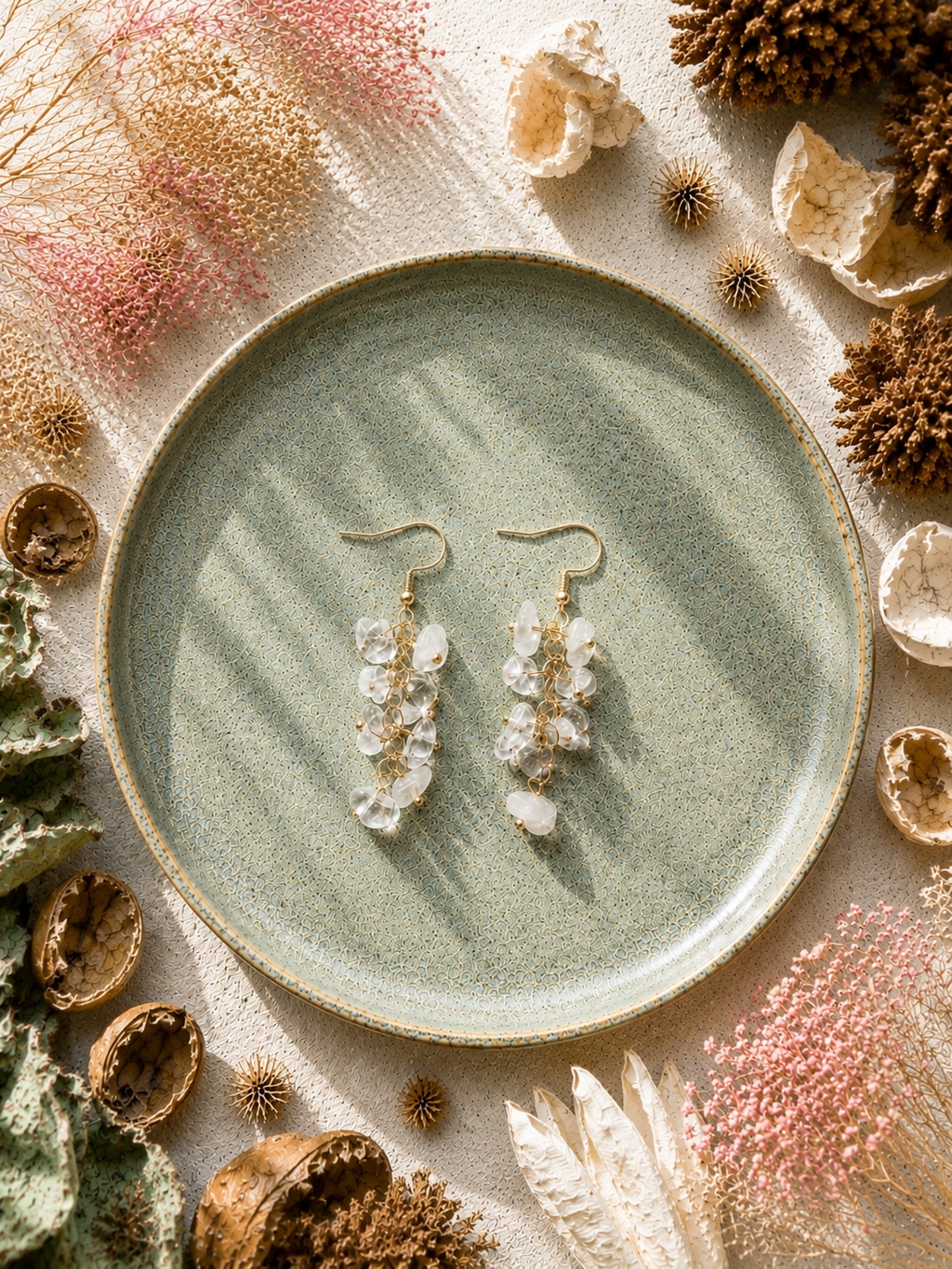 Boucles d'oreilles en Quartz Blanc - Clarté Harmonie Énergie