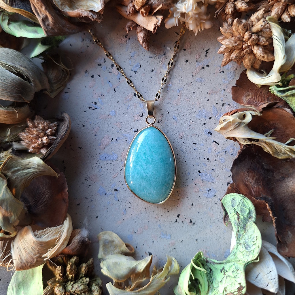 Collier pendentif en Amazonite