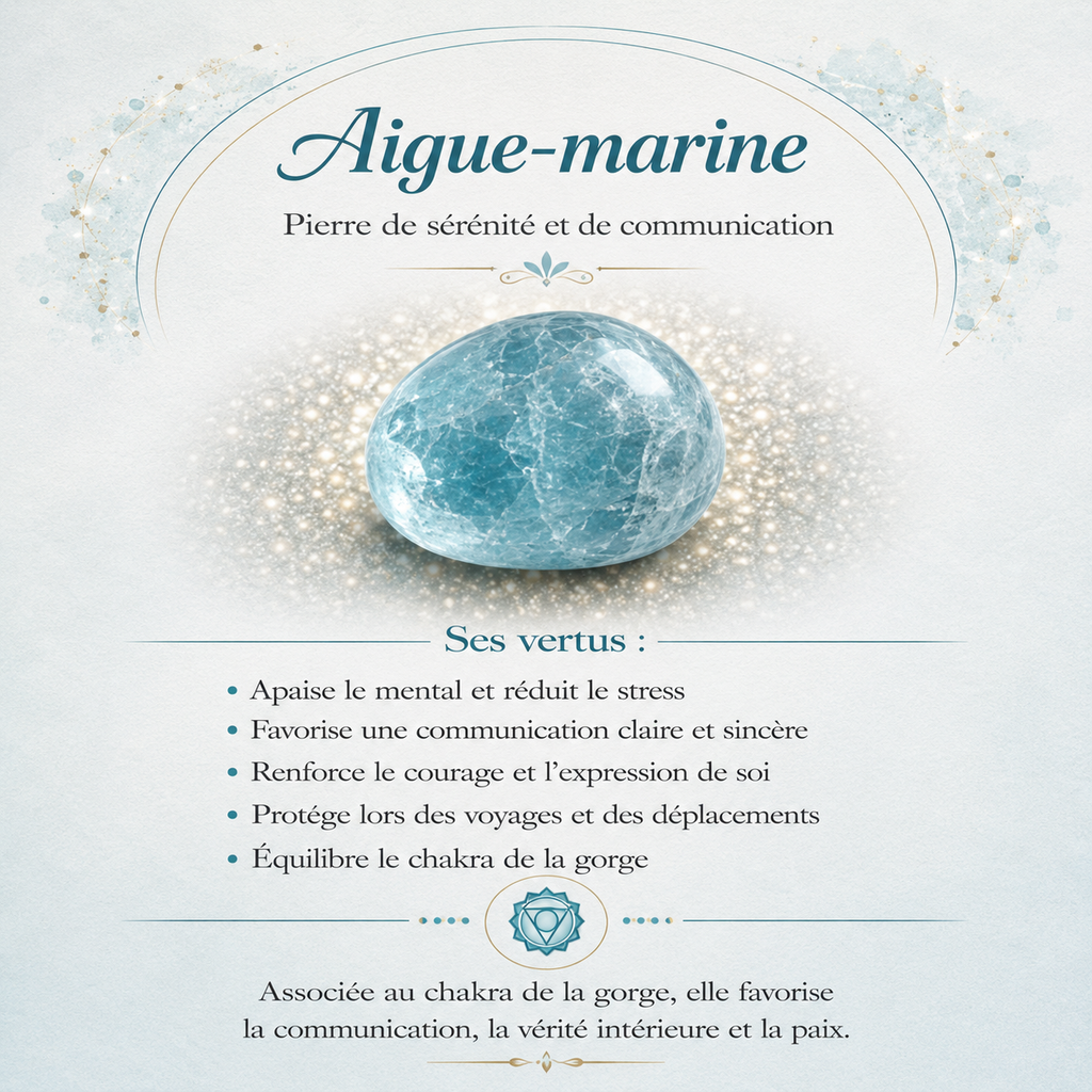 Collier avec pendentif Aigue Marine