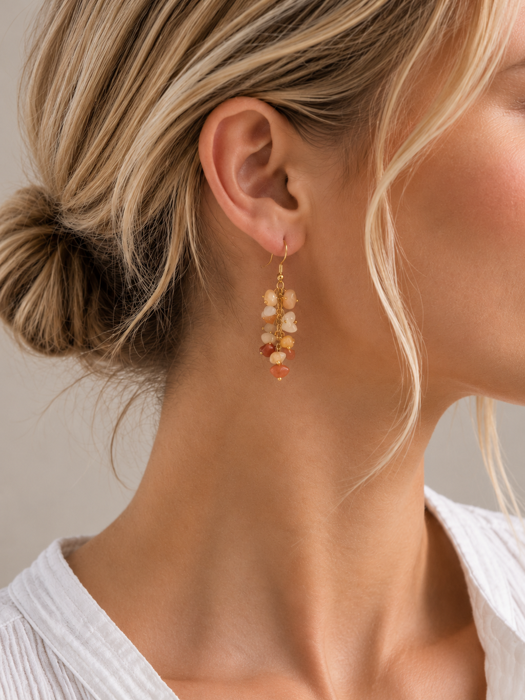 Boucles d'oreilles en Aventurine orange - Créativité Motivation Optimisme