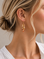 Boucles d'oreilles en Aventurine orange - Créativité Motivation Optimisme