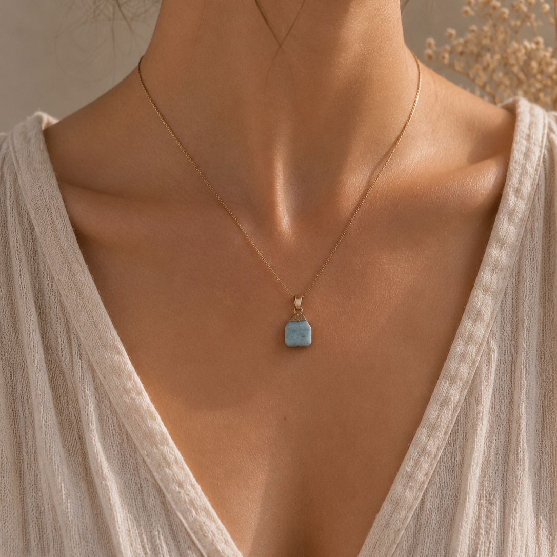 Collier avec pendentif en Amazonite - Calme Expression Harmonie
