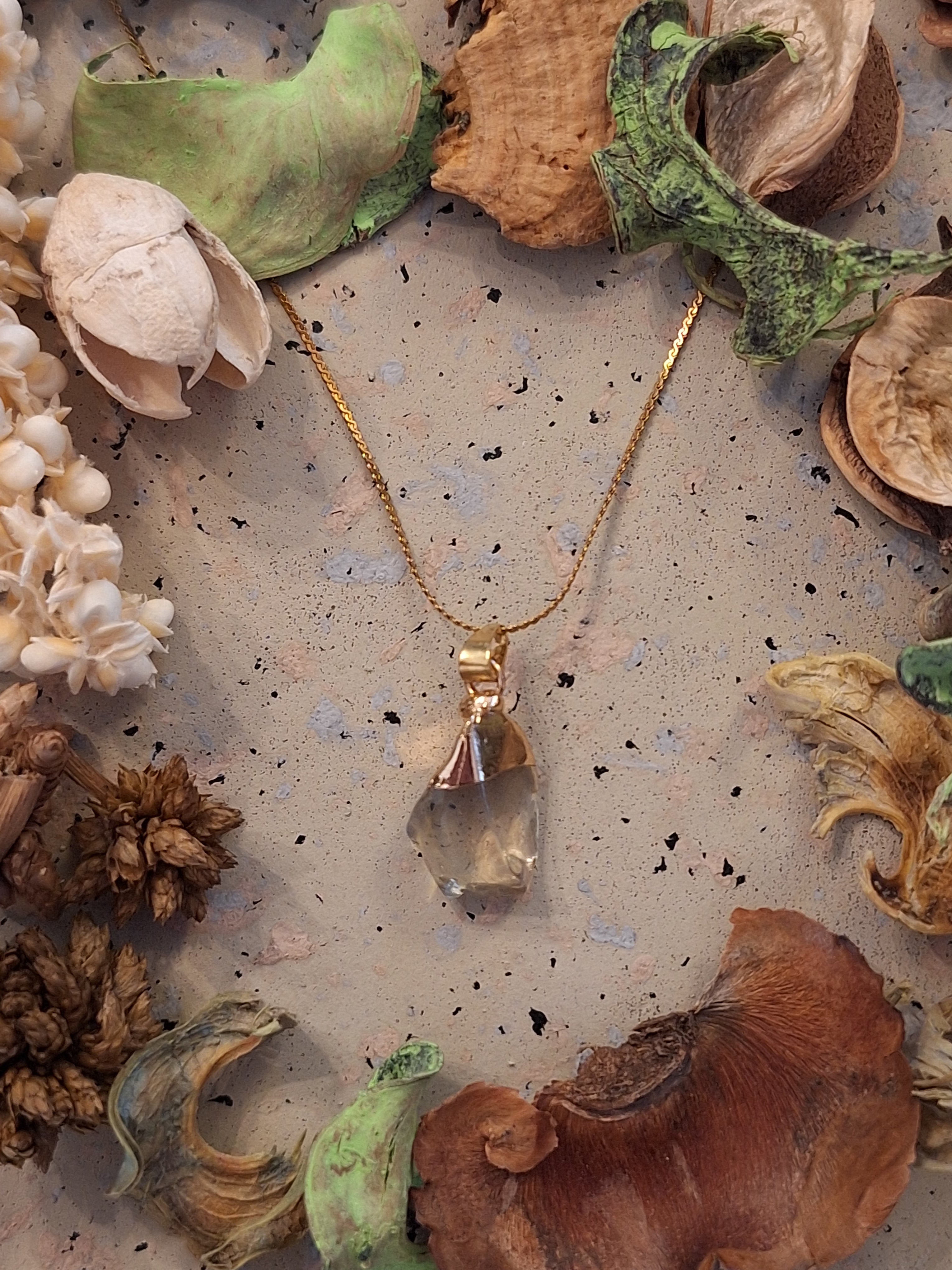 Collier pendentif Quartz rose