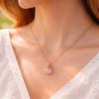 Collier pendentif en Quartz Blanc
