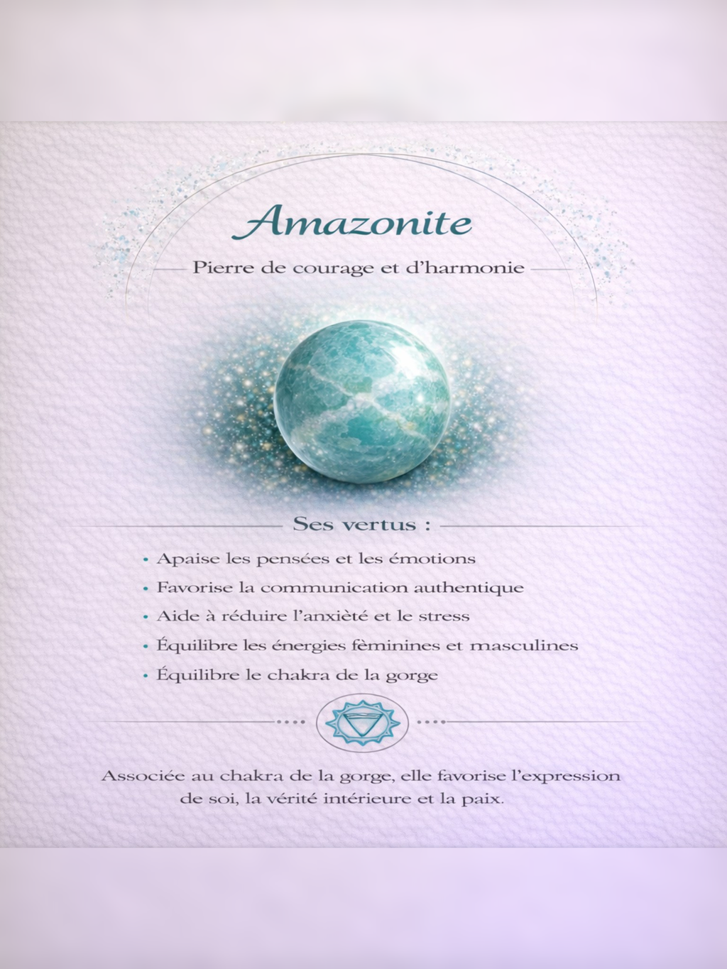 Collier avec pendentif en Amazonite - Calme Expression Harmonie