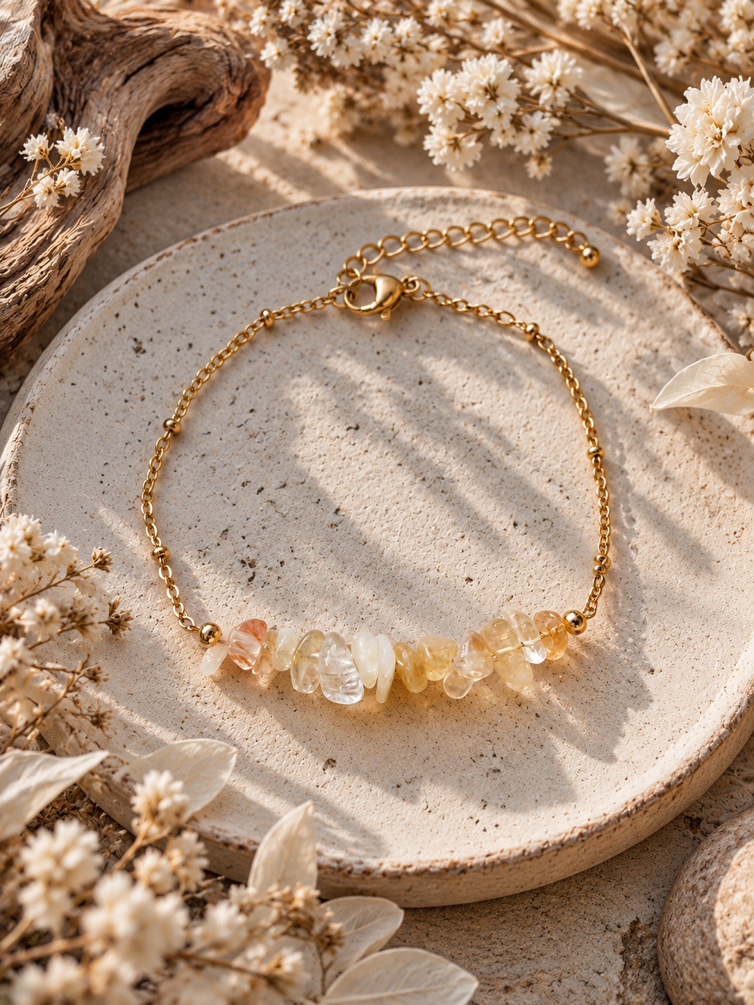 Bracelet avec perles de Citrine - Abondance Énergie Confiance