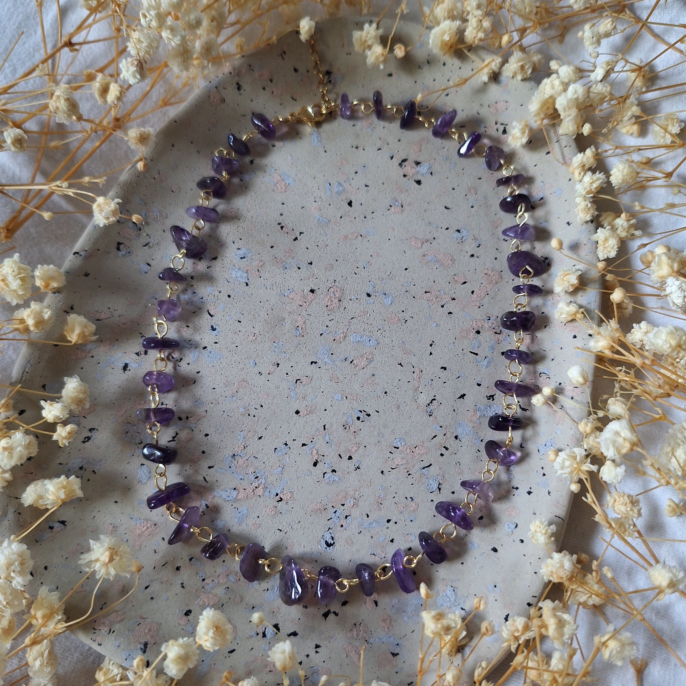 Collier avec perles en Améthyste - Sérénité Intuition Apaisement