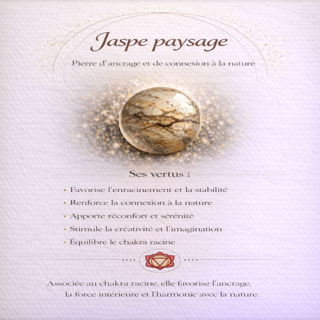 Collier pendentif en Jaspe Paysage