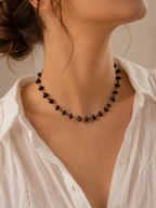 Collier avec perles en Onyx - Protection Maîtrise Stabilité