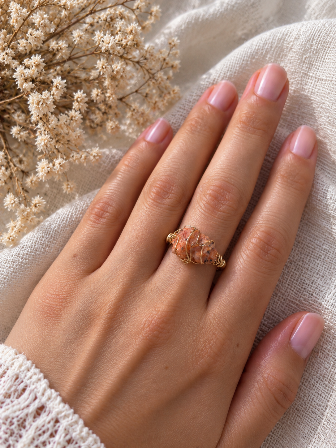 Bague en Pierre du Soleil - Joie Vitalité Optimisme